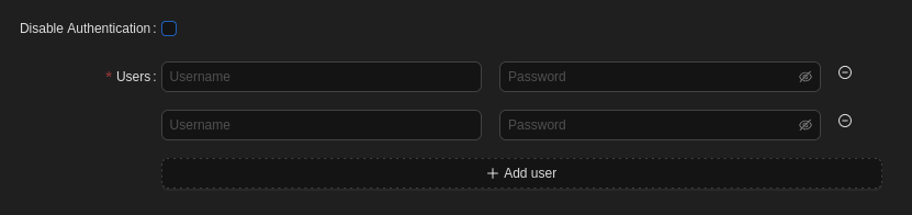 Add Users section of form